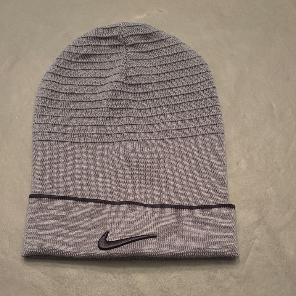 Nike Gray Knit Beanie Hat